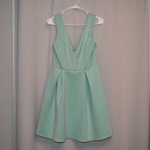 Mint Fit and Flare Neoprene Skater Dress - Size M